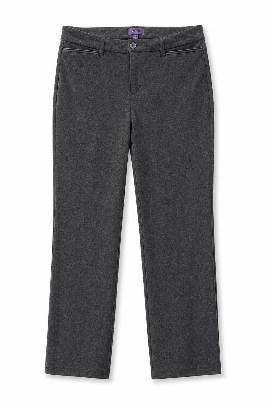 NYDJ Straight Leg Ponte Knit Pants Gray Size 10 Stretch Career Office